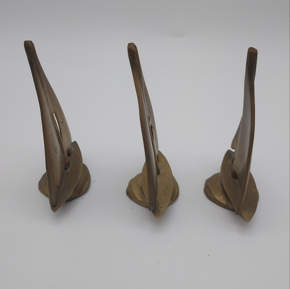 Set of Three Brass Sailboat Figurines - Picture 7 of 10